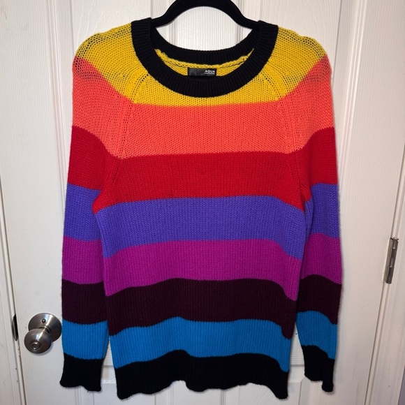 Aqua Rainbow Cashmere Sweater - Picture 1 of 10